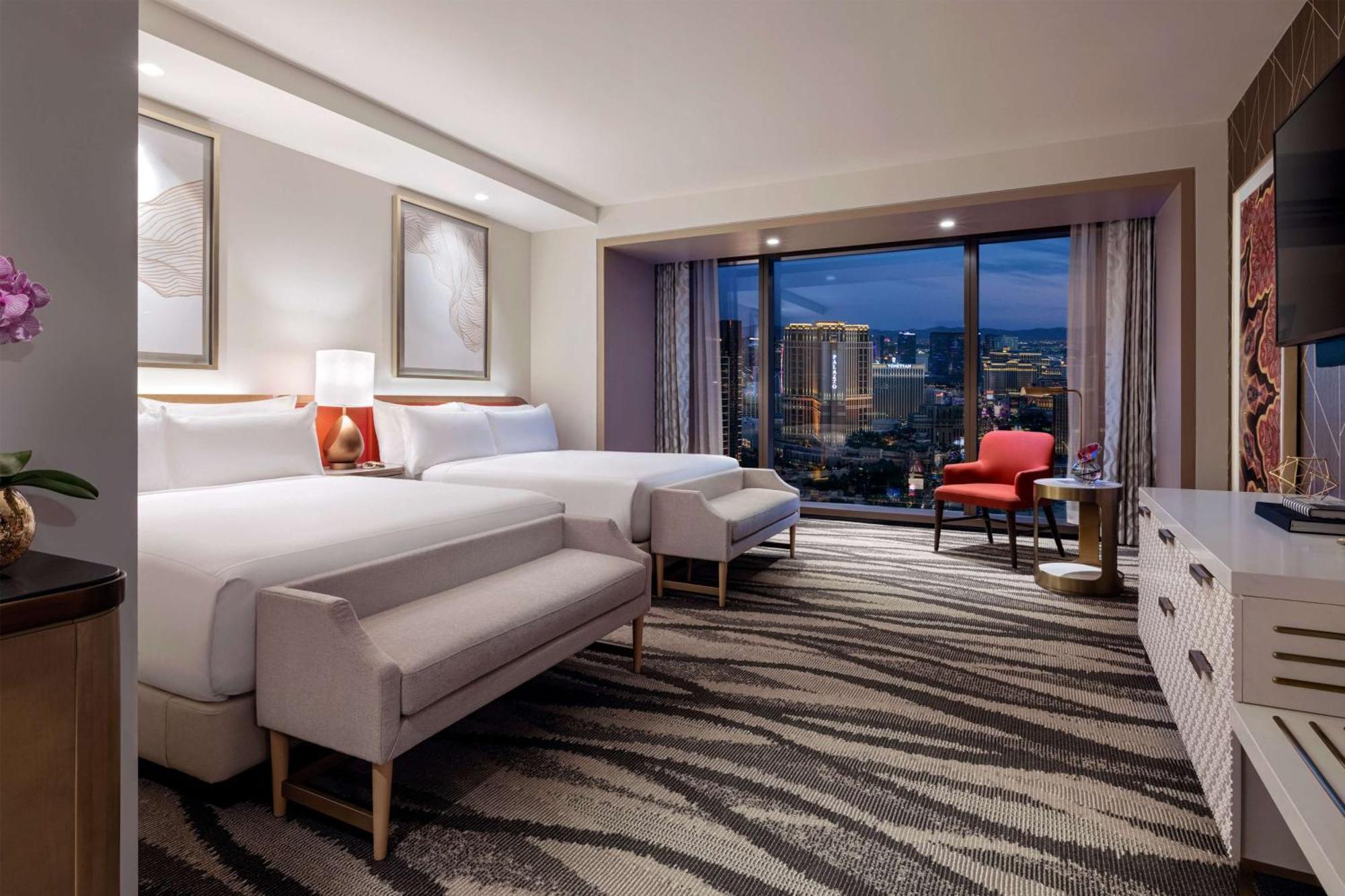 Premium Queen Room with Two Queen Beds and Strip View - No Resort Fee